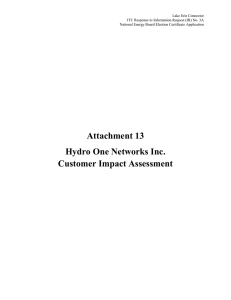 Attachment 13 Hydro One Networks Inc. Customer Impact Assessment