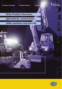 Agricultural, construction, utility machines and fork lifts Hella Product