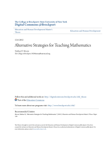 Alternative Strategies for Teaching Mathematics