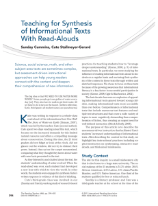 Teaching for Synthesis of Informational Texts With Read