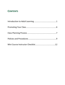 Mini course Instructor Handbook - University Of Wisconsin