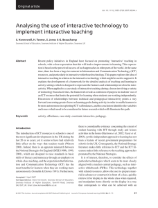 Analyzing the Use of Interactive Technology