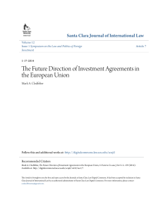 The Future Direction of Investment Agreements in the European Union