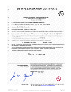 Certificate - Derrick Corporation