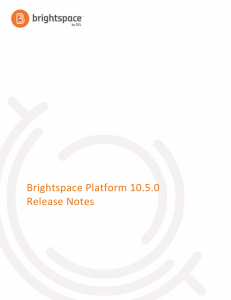 Brightspace Platform 10.5.0 Release Notes