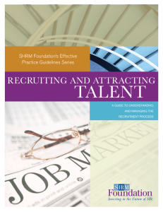 RecRuiting and attRacting talent