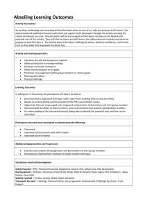 Activity Learning Outcomes