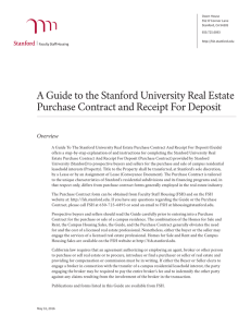 Manual for Stanford University Purchase Contract