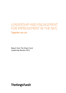 Leadership and engagement for improvement in