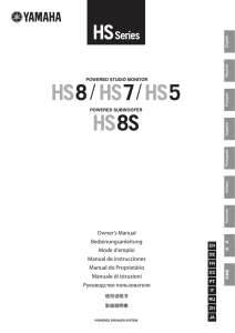 HS8/HS7/HS5/HS8S Owner`s Manual