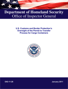 OIG-11-28 - CBP`s Oversight of the Permit to Transfer
