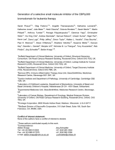 Generation of a selective small molecule inhibitor of the CBP/p300