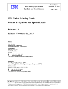 IBM Global Labeling Guide Volume 8 – Symbols and Special Labels