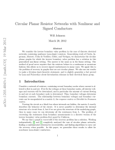 Circular Planar Networks with Nonlinear and Signed Conductors