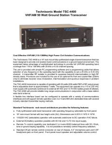 Technisonic Model TSC-4400 VHF/AM 50 Watt Ground Station