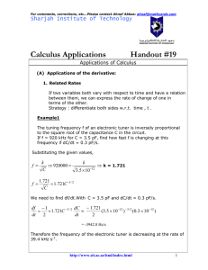 Calculus Applications