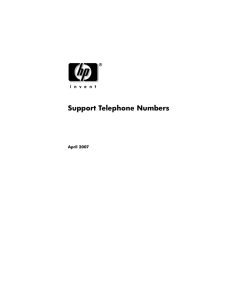 Support Telephone Numbers