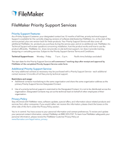 FileMaker Priority Support Services