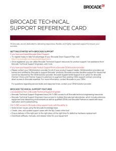 BROCADE TECHNICAL SUPPORT REFERENCE CARD