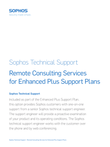 Sophos Technical Support Remote Consulting Services for