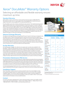 Warranty Options Datasheet