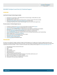 KB-365CP Certiport Level One (L1) Technical Support