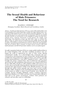 The Sexual Health and Behaviour of Male Prisoners: The Need for