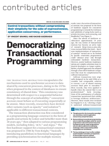 Democratizing Transactional Programming - Infoscience