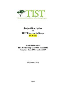Project Description for TIST Program in Kenya VCS