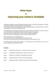 Improving your school`s Timetable