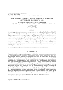 Homogeneous temperature and precipitation series of Switzerland