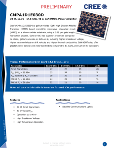Cree CMPA1D1E030D 30-W, 13.5-14.5-GHz, GaN