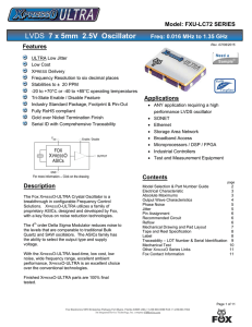 LVDS 7 x 5mm 2.5V Oscillator Freq: 0.016 MHz to