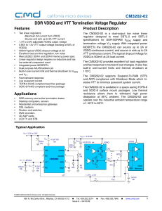 CM3202-02 - DDR VDDQ and VTT Termination Voltage Regulator
