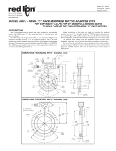 MODEL ARCJ - NEMA “C” FACE-MOUNTED MOTOR ADAPTER KITS