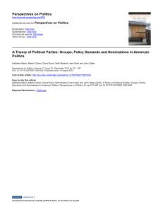 Perspectives on Politics A Theory of Political Parties