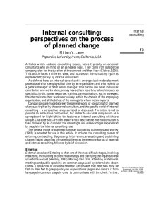 Internal consulting: perspectives on the process of planned change