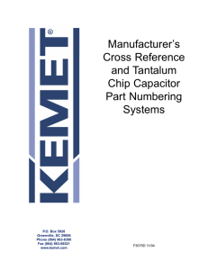 Manufacturer`s Cross Reference and Tantalum Chip - CHIP-FLIP