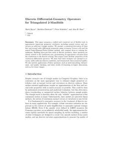 Discrete Differential-Geometry Operators for Triangulated 2