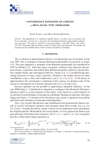 Convergence estimates of certain q-Beta-Szász type - Ele-Math