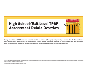 Rubric - Texas Performance Standards Project