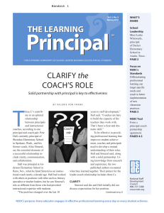 Clarifying the Coach`s Role - Mississippi Department of Education