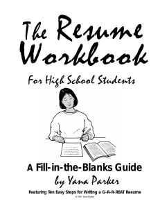 The Resume Workbook For High School Students