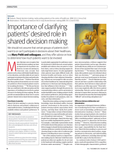 Importance of clarifying patients` desired role in shared decision