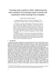 Teaching meta-cognitive skills - UBC Department of Computer