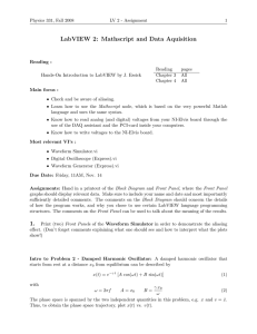 LabVIEW 2: Mathscript and Data Aquisition