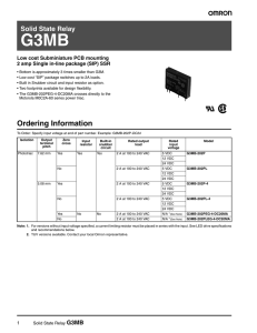 G3MB Solid State Relay Data Sheet