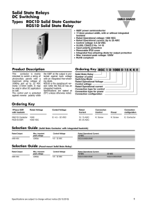 Solid State Relays DC Switching