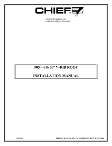 #05 – #16 30° V-RIB ROOF INSTALLATION MANUAL