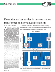 Dominion makes strides in nuclear station transformer and